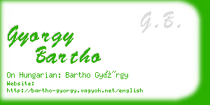 gyorgy bartho business card